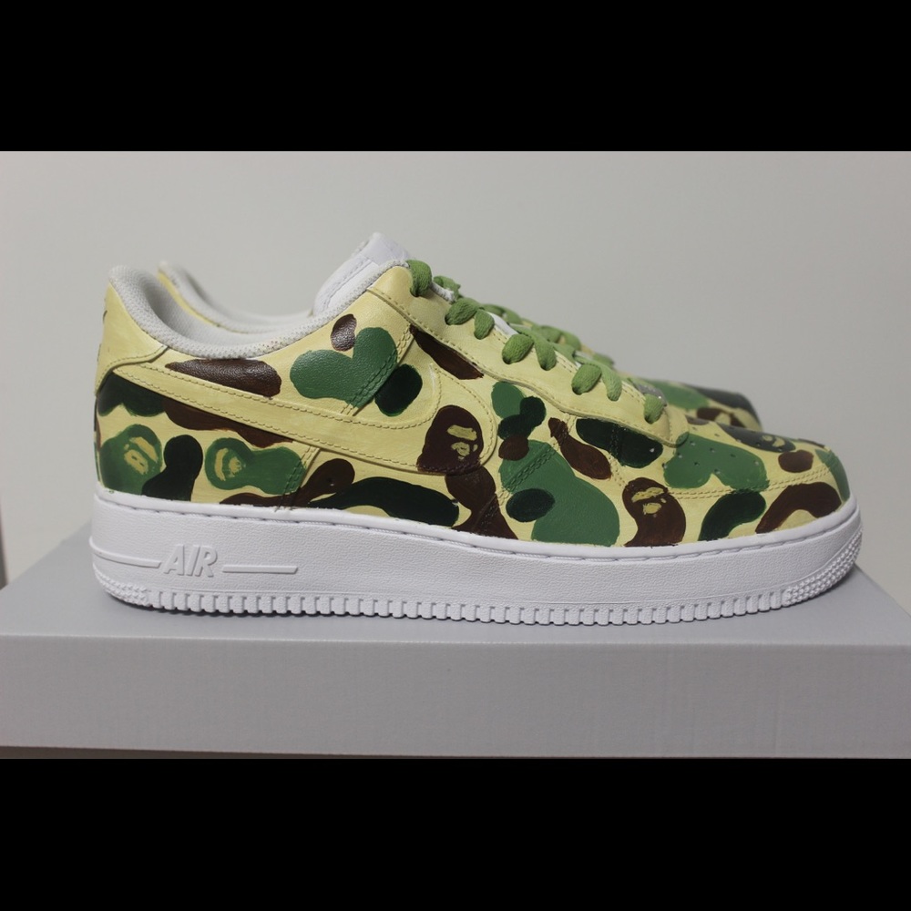 Nike Air Force 1 Low Custom Bape Sneaker Size 10.5
